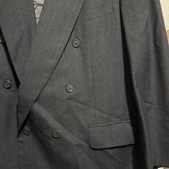 Ermenegildo‎ Zegna Neiman mens 52 Double Breasted fine worsted super 100s Blazer